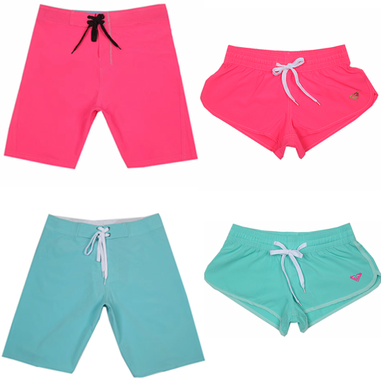 ROXY beach pants couple suit four-sided high elastic men's and women's vacation surf leg sports casual shorts hot pants