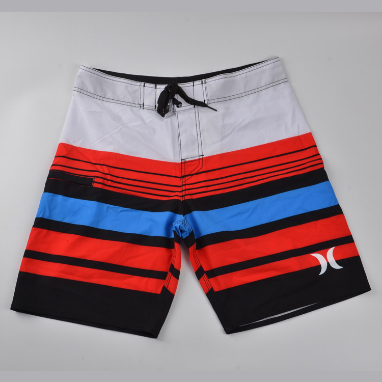 2019 New Original Single Elastic Beach Pants Loose Speed Dry Male Spa Fitness Sports Red Striped Casual Shorts