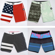 Mens fitness competition beach pants men can enter the water loose size five-point quick-drying surf pants elastic waterproof swimming trunks