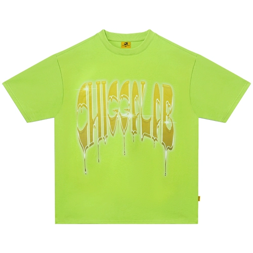 CHIGGALAB Трехмерная футболка с коротким рукавом, в американском стиле, с печатью вашего логотипа, оверсайз