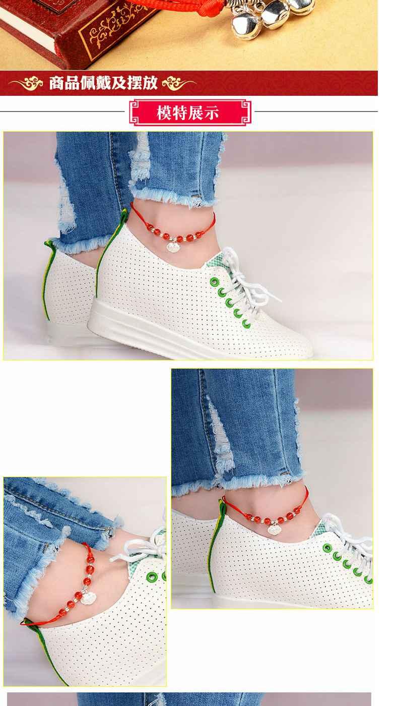 Feng Shui Ge Anklet Nữ Red Rope Sinh viên Quốc gia Chuông đơn giản Handmade Handmade Trang sức Sinh nhật Quà tặng vòng đeo chân nữ