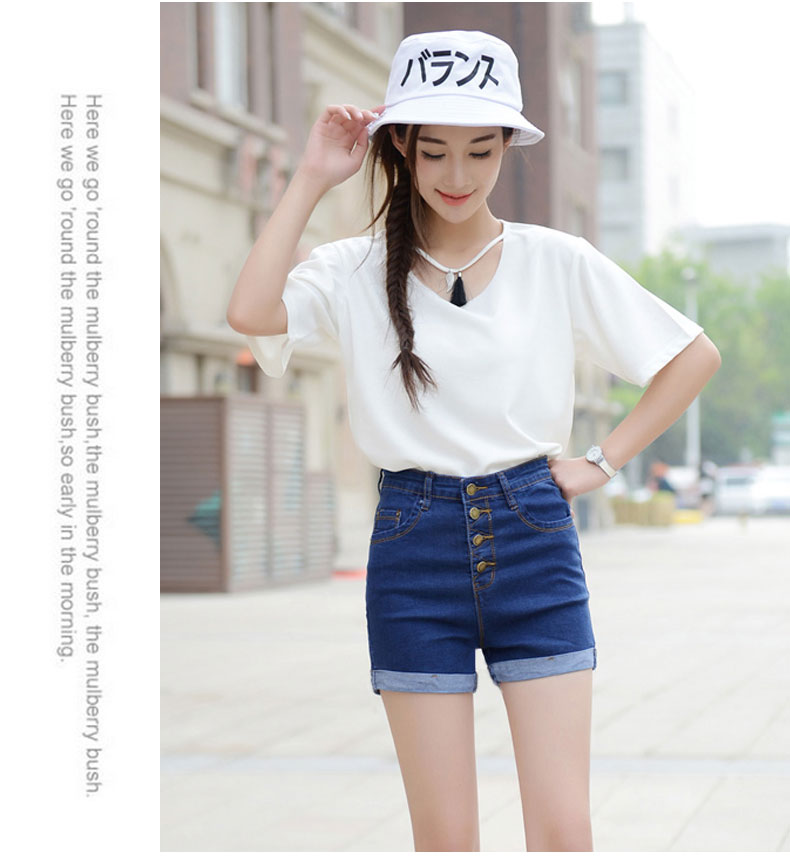 Mùa hè mới cao eo quần short denim nữ sinh viên mùa hè Hàn Quốc phiên bản của căng là siêu mỏng quần short nữ mùa hè quần nóng quần quần bò nữ đẹp