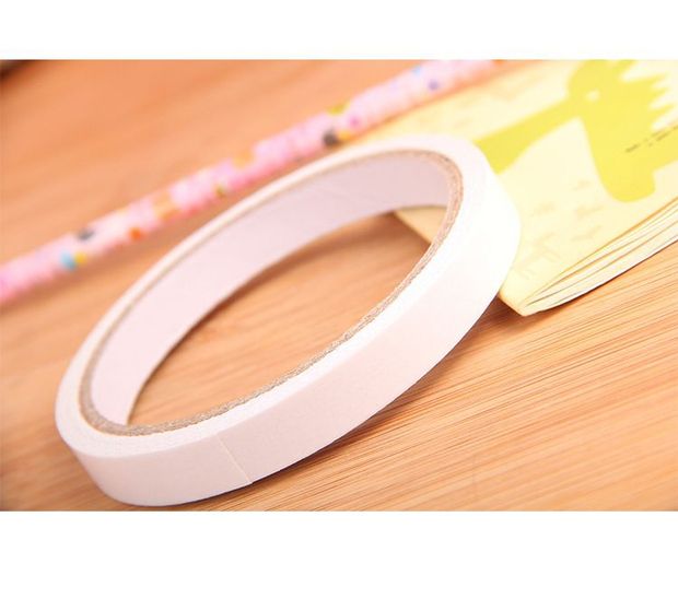 Băng keo hai mặt rộng 1,2 cm băng keo trắng hai mặt băng mỏng mạnh hai mặt băng phân phối văn phòng phẩm - Băng keo băng dính bạc chịu nhiệt