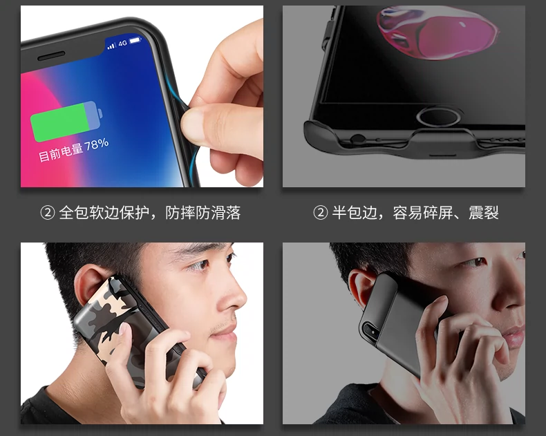 ROCK sạc kho báu Apple xs trở lại pin clip X sạc không dây iphonexs trở lại clip xsmax siêu mỏng cung cấp năng lượng di động 5000 mAh pin không dây dung lượng lớn cầm tay sạc nhanh - Ngân hàng điện thoại di động