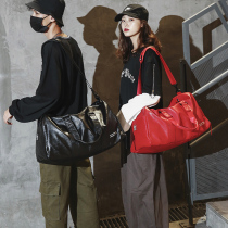 Leather short-distance travel bag female light Net red small fitness bag large-capacity sports bag travel luggage bag