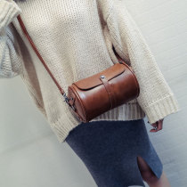 MK X STAR leather drum bag women 2021 new fashion luxury foreign style cylinder bag retro shoulder bag