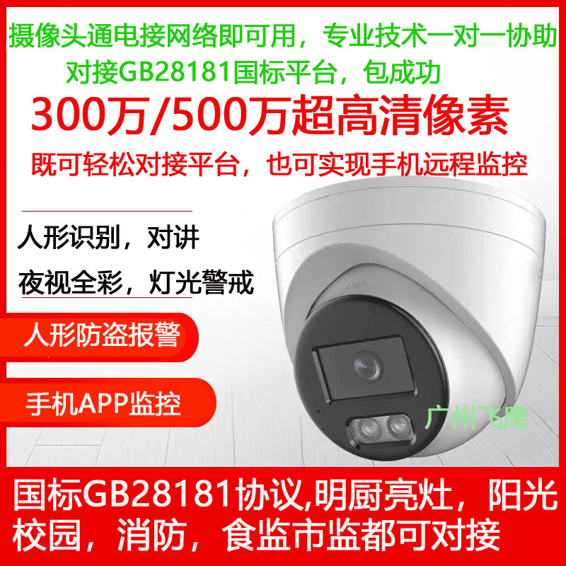 Gb28181 National Standard Camera Wireless Wifi Connection for City Monitoring, Kitchen Lighting, and Remote Monitoring and Recording Via Mobile Phone
