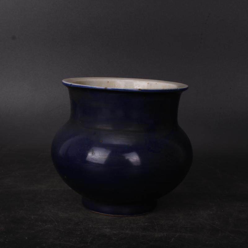 Clear Light Clue Color glazed Baoshi Blue Gongfu Tea funnel Water Meng Late imitation antique porcelain Antiquity Collection Wen playing