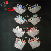 Drama Opera head face Peking Opera Baotou decoration Tsing Yi flower corner multicolored wood diamond ear hole sideburns curtain Wukong Lian Zi