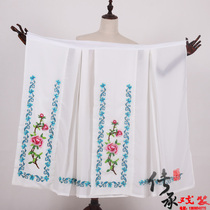 Opera Danjiao embroidered fanny pack Peking Opera ancient dress female skirt Pleated skirt Huangmei Opera Miss Fudan Tsing Yi white skirt