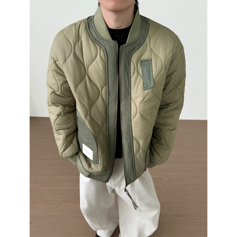 American Style Ma1 Bomber Jacket Cotton Clothing Men's Baseball Jacket Padded Coat Quilted Lining Cotton Jacket Short Cotton Coat