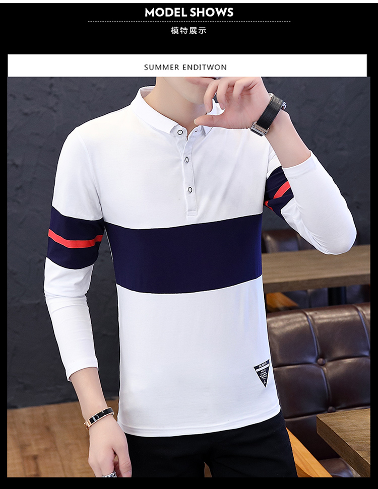 Áo thun dài tay mùa thu cho bé trai 131517 tuổi có cổ áo sơ mi cộc tay học sinh trung học ve áo polo áo thun có cổ nam