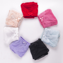 Red Panties Women Lace Sexy breifs Mid-waist Breathable Girl Student with Set Shorts