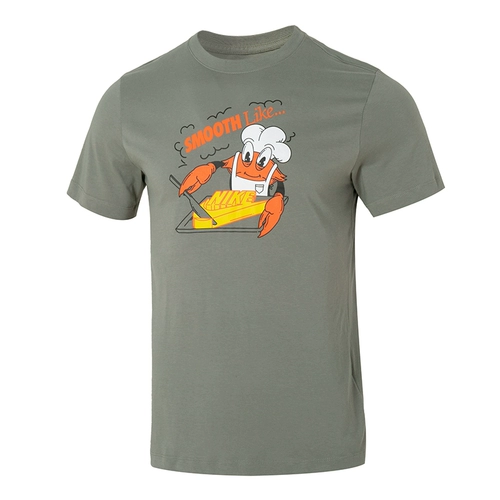 Nike, летняя мягкая дышащая спортивная футболка для отдыха, короткий рукав, городской стиль, принт