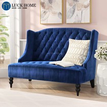 Neoclassical European style high back imperial concubine double sofa velvet fabric restaurant hotel KTV image chair beauty salon