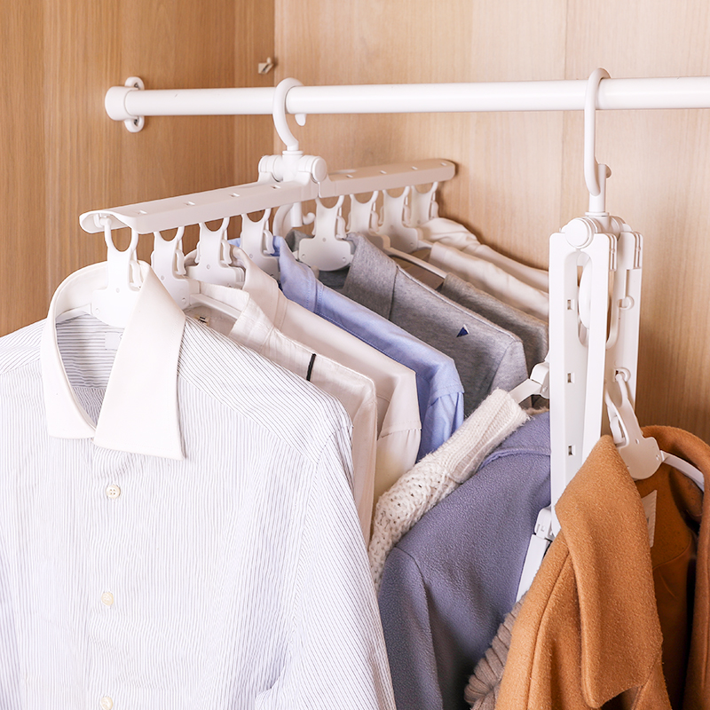 Japan KINBATA multi-function magic hanger Telescopic hanger Magic clothes support household multi-layer drying rack
