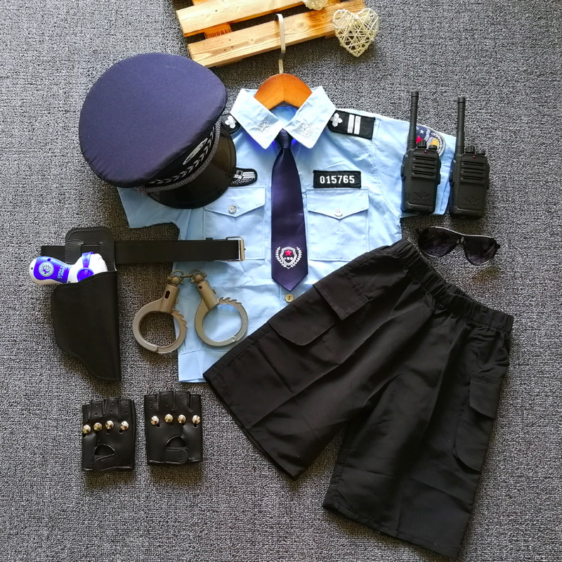 Children's electric toy gun suit Small police minor traffic police cosplay performance kindergarten 61 performance uniforms