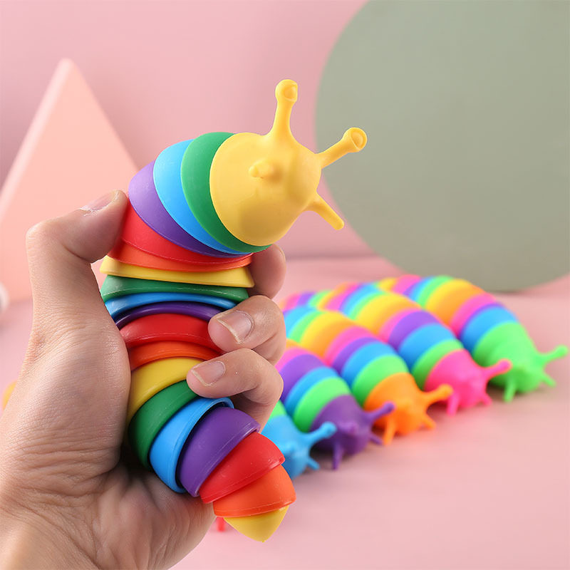 Игрушка fat brain slug articulated flexible 3d slug fidget toy all a @Ibiey