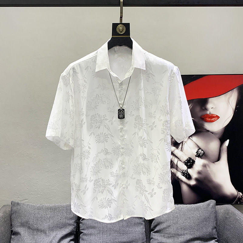 2023 New Stylish and High-End Short-Sleeve Floral Shirt for Men, Summer Trendy Loose Half-Sleeve Fashion Men's Shirt 2023 New Stylish and High-End Short-Sleeve Floral Shirt for Men, Summer Trendy Loose Half-Sleeve Fashion Men's Shirt