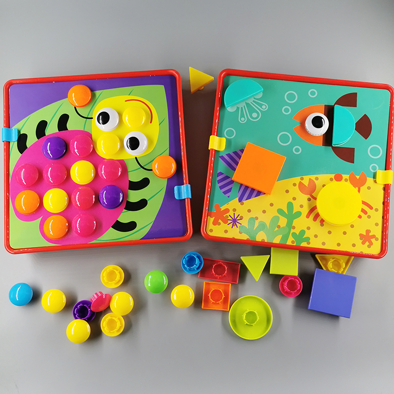 Children's mushroom nail large particle puzzle flapper educational toy 1-3 years old 2 kindergarten baby boys and girls gift puzzle