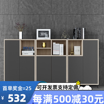 Cabinet short cabinet office wooden combined storage containing floor leaning wall partition cabinet minimalist oak color Shanghai