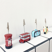 ins Creative sticky note holder Photo clip Vertical sticky note clip Message holder clip Desktop decoration small ornaments