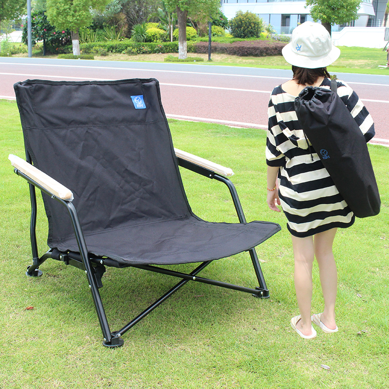 Outdoor folding deck chair portable ultra-light fishing chair beach camping director chair lunch break armrest chair