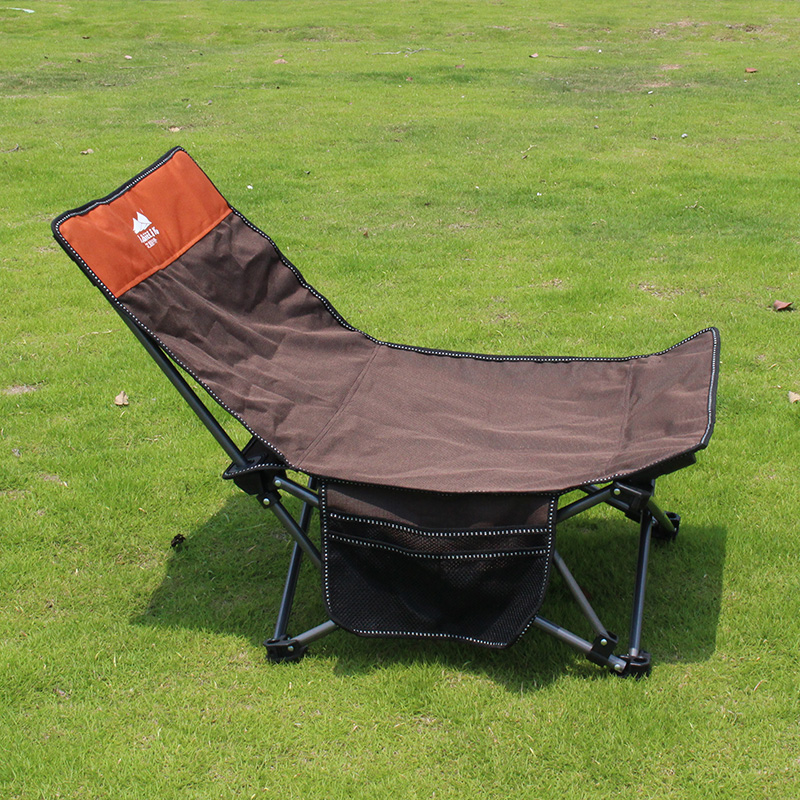 Outdoor folding chair portable reclining chair ultra-light leisure chair fishing chair sitting and lying dual-use stool lunch break beach chair