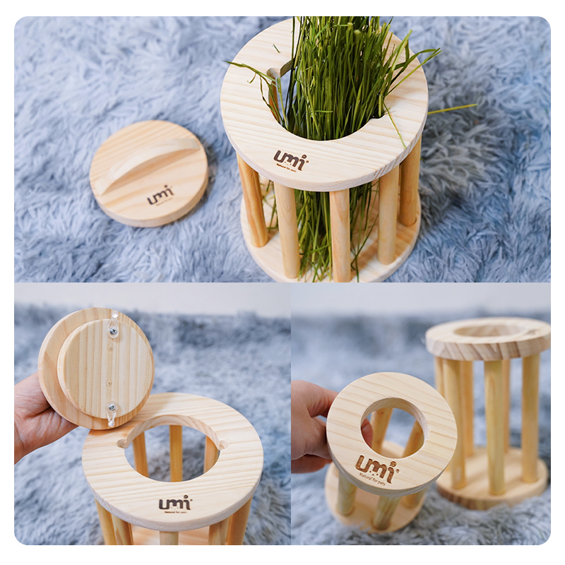 Original Wooden Roller Grass Rack Toy Grass Barrel No Iron Nails Rabbit Dragon Cat Guinea Pig Grass Frame Can Hang Fixed