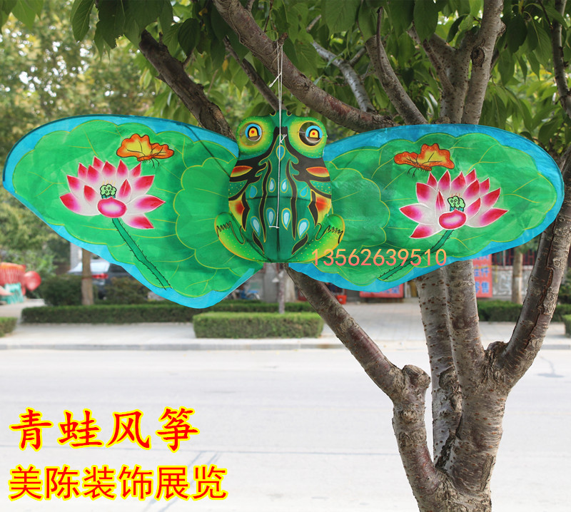 Traditional Bamboo Frog Kite Decoration Exhibition Not Fly Three-dimensional Handmade Old Kite Real Silk Hand-painted Small Kite Boutique