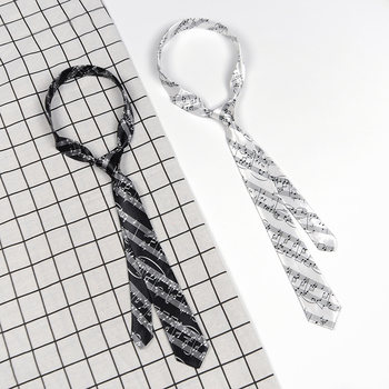Korean Style Fashion Piano ins Tie 5cm Unisex Student Musical Note Personality Cool Hip-Hop Music Narrow Tie