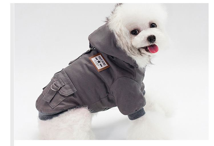 Teddy dog ​​quần áo cotton quần áo chó nhỏ hai chân dày quần áo vật nuôi Chó con chó con chó con mùa thu và áo khoác mùa đông - Quần áo & phụ kiện thú cưng quần cho chó