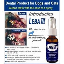 Ready-stocked Canadian Leba III pet-specific dental spray that effectively removes tartar and calculus