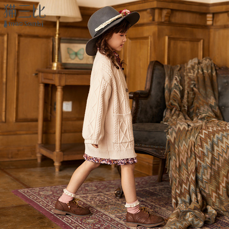 Girls Sweater Costume in Autumn Children's Sweater in Fall Children's Knitting Sweater