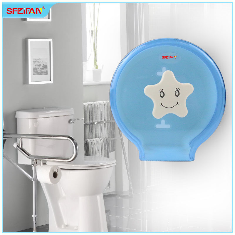 Bathroom Tissue Box Plastic Waterproof Wall-mounted Makeup Room Special Drum Toilet Paper Rack Blue Cute Home Toilet Paper Box