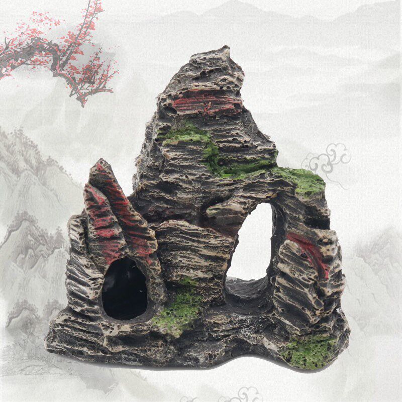 Coral stone viewing shelter house Large arch bridge Fish tank Decorative rockery Simulation stone Pirate Ship climbing basin landscape fake