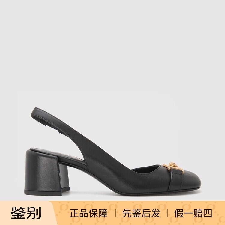 In-Stock Versace New Leather Medusa Pattern Decorative Chunky Heel Round-Toe Women's High-Heeled Sandals In-Stock Versace New Leather Medusa Pattern Decorative Chunky Heel Round-Toe Women's High-Heeled Sandals