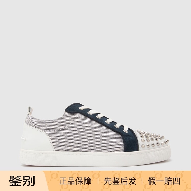 In Stock Christian Louboutin Leather Patchwork Studded Men's Sneakers Casual Shoes