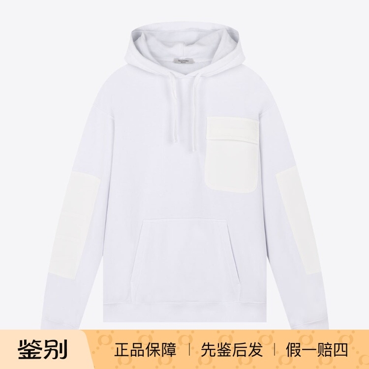 In-Stock Valentino New Autumn/Winter Men's Pullover Hoodie with Pocket Decoration In-Stock Valentino New Autumn/Winter Men's Pullover Hoodie with Pocket Decoration