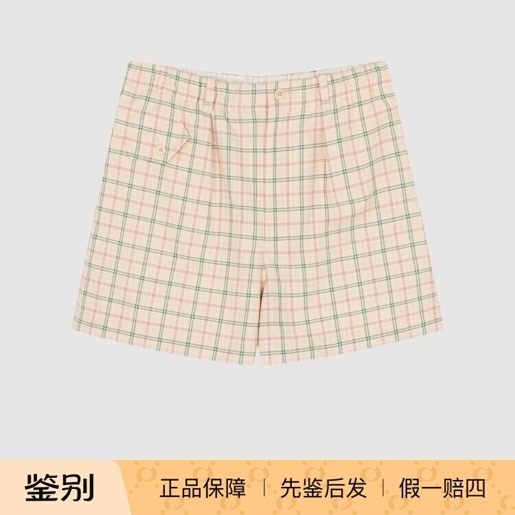 In-Stock Gucci Spring/Summer New Plaid Logo Embroidered Men's Simple Straight Casual Shorts 5-Point Shorts In-Stock Gucci Spring/Summer New Plaid Logo Embroidered Men's Simple Straight Casual Shorts 5-Point Shorts