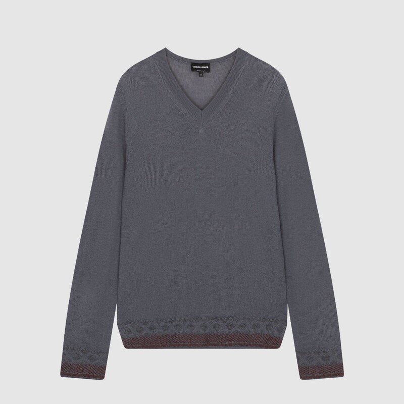 In-Stock Giorgio Armani Armani Ga New Wool Men's V-Neck Pullover Sweater Knitwear In-Stock Giorgio Armani Armani Ga New Wool Men's V-Neck Pullover Sweater Knitwear