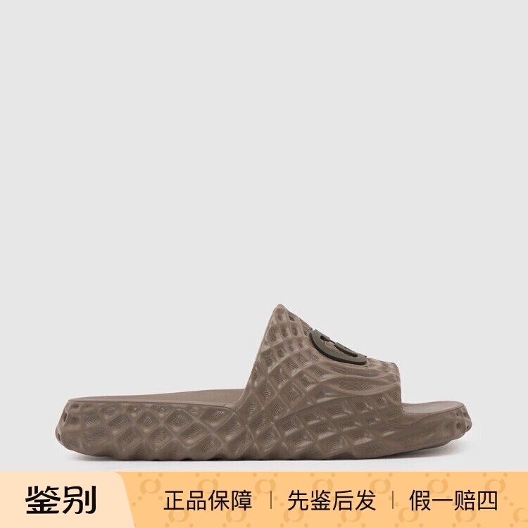 In-Stock Gucci New Product Double g Print Open-Toe Men's Flat Simple Versatile Slip-On Sandals