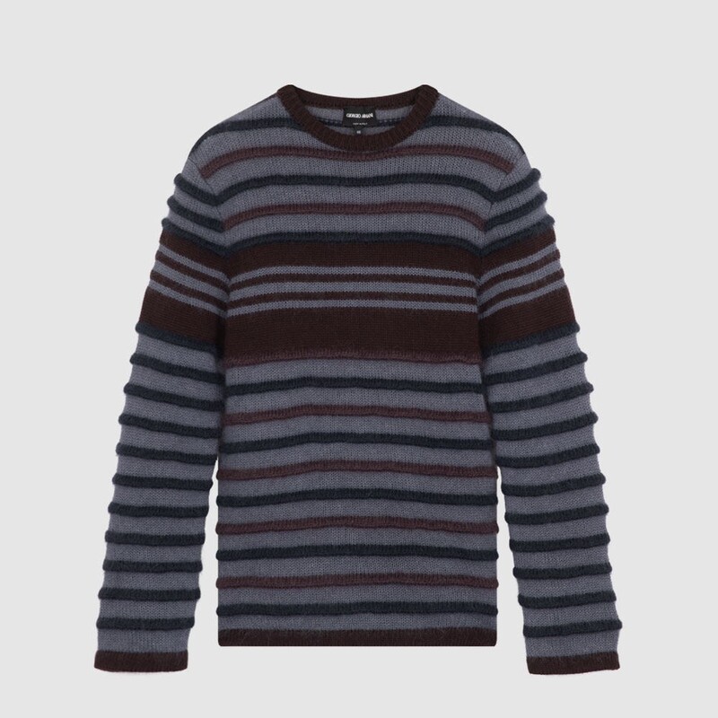 In-Stock Giorgio Armani Armani Ga Spring/Summer New Silk Mohair Men's Sweater Knitwear In-Stock Giorgio Armani Armani Ga Spring/Summer New Silk Mohair Men's Sweater Knitwear