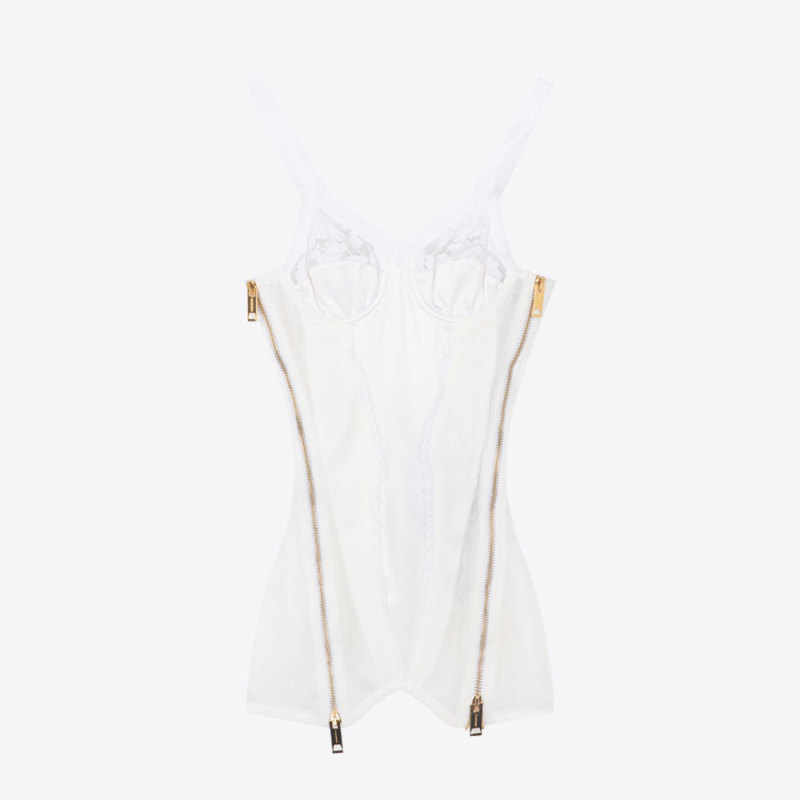 In Stock Burberry Summer New Product V-Neck Zipper Women's Simple Slim Sexy Camisole
