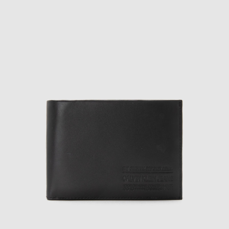 In-Stock Calvin Klein Jeans New Leather Logo Embossed Men's Short Wallet Card Holder Bifold Wallet