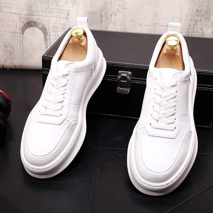 2023 Spring autumn season new men's casual shoes Han version Little white shoes men's 100 hitch currents heightening white board shoes-Taobao