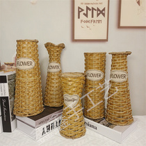 Grassy choreograpevine choreography creative flower arrangement small flower basket hanging basket Woven Flowers Basket Living-room Decorated Dry Flower Vases