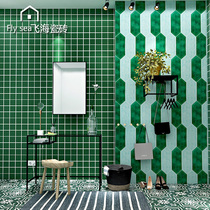 Macaron colored plaid tiles solid color kitchen bathroom wall tiles 300 × 600 dark green balcony face tile bag