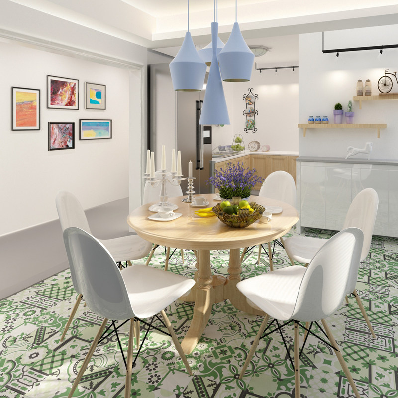 Nordic green small fresh brick 300 × 300 kitchen toilet background wall features personality flower film