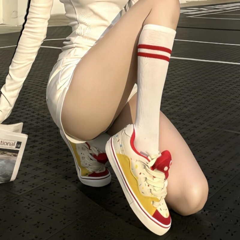 【4 Pairs】Calf-Length Socks for Female Students, College Style, Sports Mid-Calf Socks, Japanese Style Half-Length Jk Baseball Long Socks ins 【4 Pairs】Calf-Length Socks for Female Students, College Style, Sports Mid-Calf Socks, Japanese Style Half-Length Jk Baseball Long Socks ins